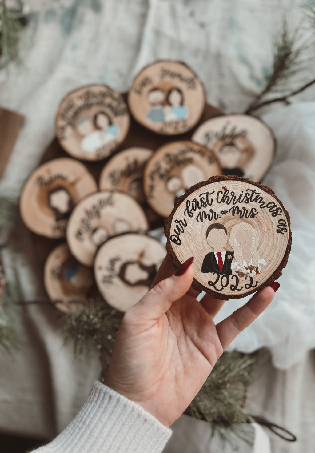 Handpainted Wood Ornament SHIPS IN JANUARY